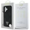 Guess - Bazsarózsás Szemcsézett Hőpecsétes Háromszög MagSafe (GUHMP16SPGBTMK) - iPhone 16 - Fekete