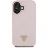 Guess - Bazsarózsás Szemcsézett Hőpecsétes Háromszög MagSafe (GUHMP16SPGBTMP) - iPhone 16 - Rózsaszín