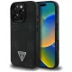 Guess - Bazsarózsás Szemcsézett Hőpecsétes Háromszög MagSafe (GUHMP16LPGBTMK) - iPhone 16 Pro - Fekete