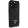 Guess - Bazsarózsás Szemcsézett Hőpecsétes Háromszög MagSafe (GUHMP16LPGBTMK) - iPhone 16 Pro - Fekete