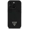 Guess - Bazsarózsás Szemcsézett Hőpecsétes Háromszög MagSafe (GUHMP16LPGBTMK) - iPhone 16 Pro - Fekete