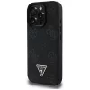 Guess - Bazsarózsás Szemcsézett Hőpecsétes Háromszög MagSafe (GUHMP16LPGBTMK) - iPhone 16 Pro - Fekete