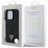 Guess - Bazsarózsás Szemcsézett Hőpecsétes Háromszög MagSafe (GUHMP16LPGBTMK) - iPhone 16 Pro - Fekete