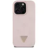 Guess - Bazsarózsás Szemcsézett Hőpecsétes Háromszög MagSafe (GUHMP16LPGBTMP) - iPhone 16 Pro - Rózsaszín