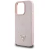 Guess - Bazsarózsás Szemcsézett Hőpecsétes Háromszög MagSafe (GUHMP16LPGBTMP) - iPhone 16 Pro - Rózsaszín