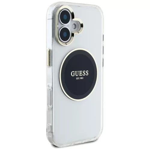 Guess - IML Fém Színes Kör MagSafe (GUHMP16SHTDRCEDK) - iPhone 16 - Fekete