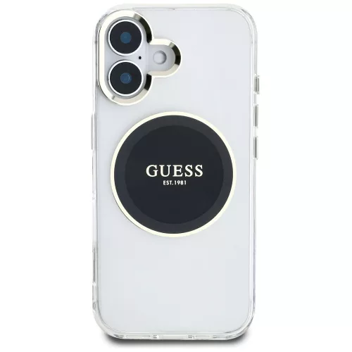 Guess - IML Fém Színes Kör MagSafe (GUHMP16SHTDRCEDK) - iPhone 16 - Fekete