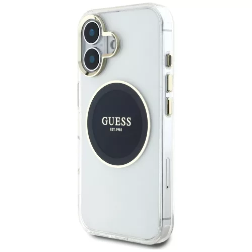 Guess - IML Fém Színes Kör MagSafe (GUHMP16SHTDRCEDK) - iPhone 16 - Fekete