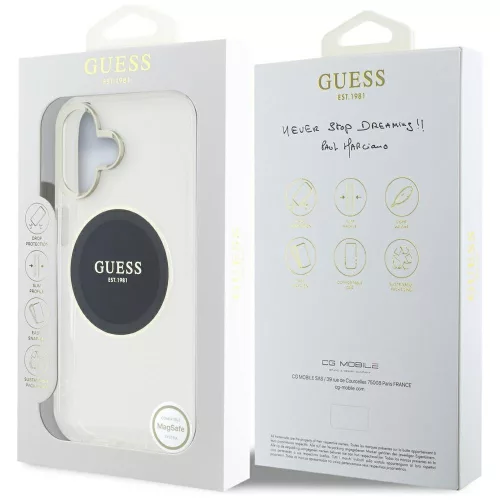 Guess - IML Fém Színes Kör MagSafe (GUHMP16SHTDRCEDK) - iPhone 16 - Fekete