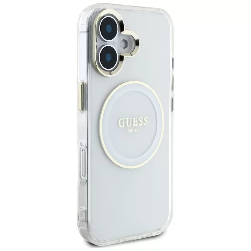 Guess - IML Fém Színes Kör MagSafe (GUHMP16SHTDRCEDH) - iPhone 16 - Fehér