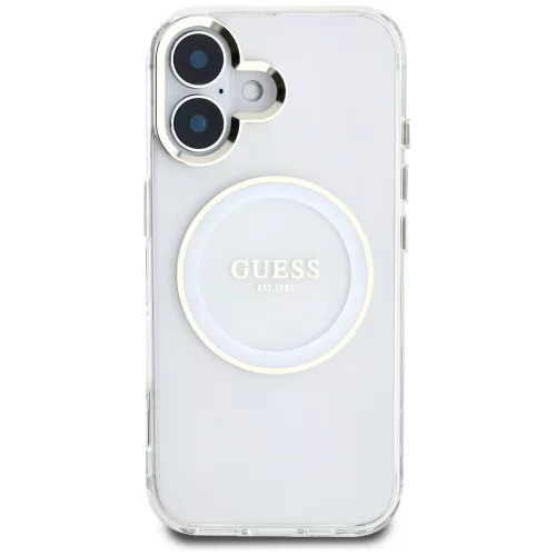 Guess - IML Fém Színes Kör MagSafe (GUHMP16SHTDRCEDH) - iPhone 16 - Fehér