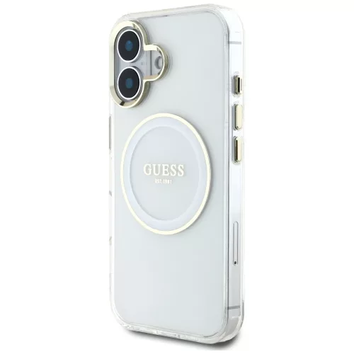Guess - IML Fém Színes Kör MagSafe (GUHMP16SHTDRCEDH) - iPhone 16 - Fehér