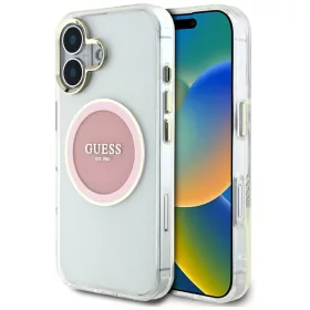   Guess - IML Fém Színes Kör MagSafe (GUHMP16SHTDRCEDP) - iPhone 16 - Rózsaszín