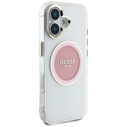 Guess - IML Fém Színes Kör MagSafe (GUHMP16SHTDRCEDP) - iPhone 16 - Rózsaszín