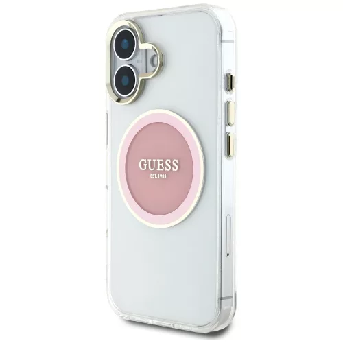 Guess - IML Fém Színes Kör MagSafe (GUHMP16SHTDRCEDP) - iPhone 16 - Rózsaszín