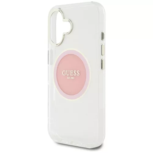 Guess - IML Fém Színes Kör MagSafe (GUHMP16SHTDRCEDP) - iPhone 16 - Rózsaszín