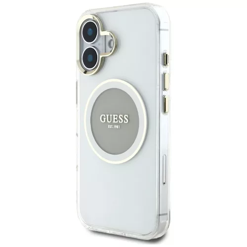 Guess - IML Fém Színes Kör MagSafe (GUHMP16SHTDRCEDG) - iPhone 16 - Szürke