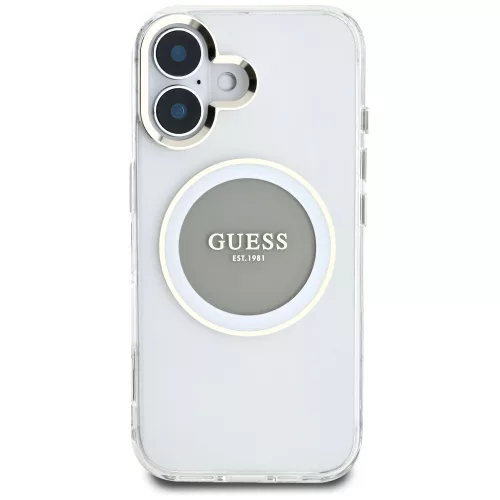 Guess - IML Fém Színes Kör MagSafe (GUHMP16SHTDRCEDG) - iPhone 16 - Szürke