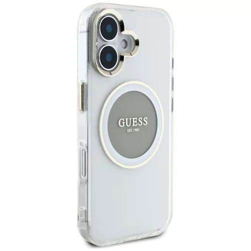 Guess - IML Fém Színes Kör MagSafe (GUHMP16SHTDRCEDG) - iPhone 16 - Szürke