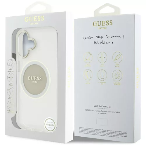 Guess - IML Fém Színes Kör MagSafe (GUHMP16SHTDRCEDG) - iPhone 16 - Szürke