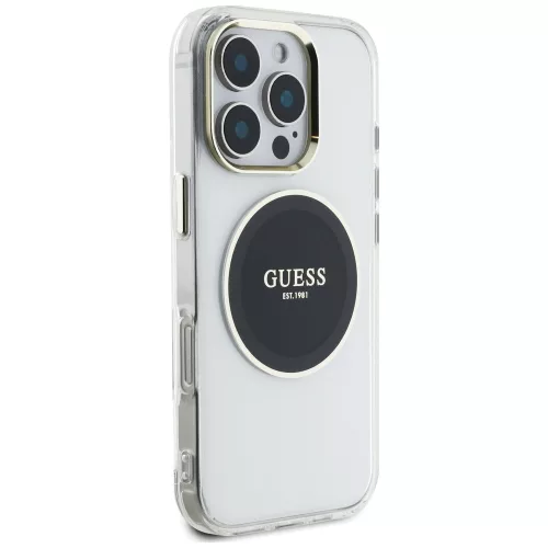 Guess - IML Fém Színes Kör MagSafe (GUHMP16LHTDRCEDK) - iPhone 16 Pro - Fekete