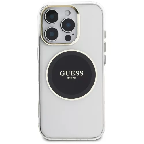 Guess - IML Fém Színes Kör MagSafe (GUHMP16LHTDRCEDK) - iPhone 16 Pro - Fekete