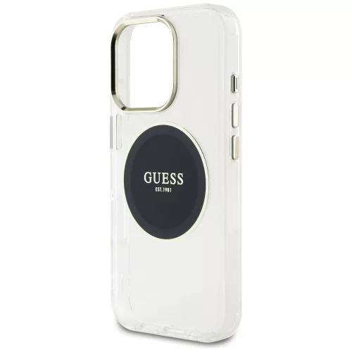 Guess - IML Fém Színes Kör MagSafe (GUHMP16LHTDRCEDK) - iPhone 16 Pro - Fekete