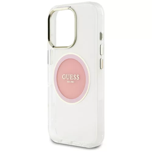 Guess - IML Fém Színes Kör MagSafe (GUHMP16LHTDRCEDP) - iPhone 16 Pro - Rózsaszín