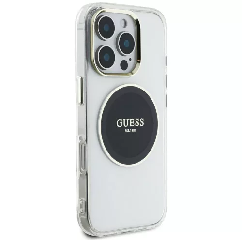 Guess - IML Fém Színes Kör MagSafe (GUHMP16XHTDRCEDK) - iPhone 16 Pro Max - Fekete