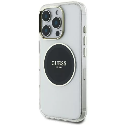 Guess - IML Fém Színes Kör MagSafe (GUHMP16XHTDRCEDK) - iPhone 16 Pro Max - Fekete