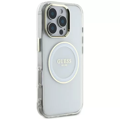Guess - IML Fém Színes Kör MagSafe (GUHMP16XHTDRCEDH) - iPhone 16 Pro Max - Fehér