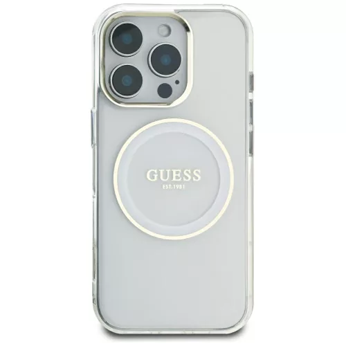 Guess - IML Fém Színes Kör MagSafe (GUHMP16XHTDRCEDH) - iPhone 16 Pro Max - Fehér
