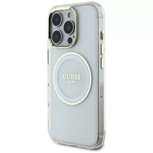 Guess - IML Fém Színes Kör MagSafe (GUHMP16XHTDRCEDH) - iPhone 16 Pro Max - Fehér