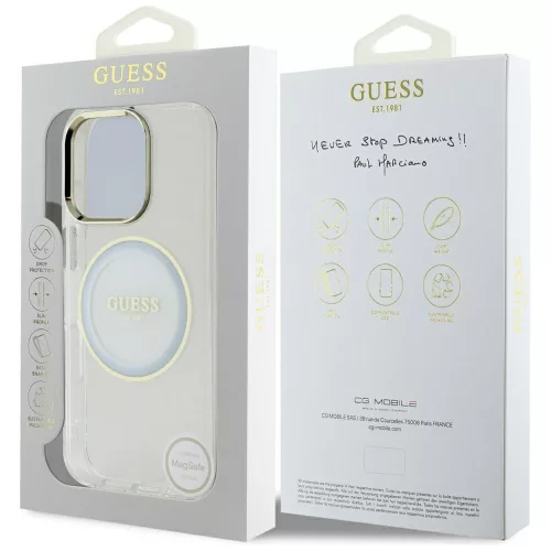 Guess - IML Fém Színes Kör MagSafe (GUHMP16XHTDRCEDH) - iPhone 16 Pro Max - Fehér