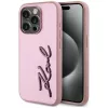 Karl Lagerfeld - Hardcase Leather (KLHCP15LPFMFBKMP) - iPhone 15 Pro - Pink Metal Signature