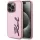 Karl Lagerfeld - Hardcase Leather (KLHCP15LPFMFBKMP) - iPhone 15 Pro - Pink Metal Signature