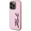 Karl Lagerfeld - Hardcase Leather (KLHCP15LPFMFBKMP) - iPhone 15 Pro - Pink Metal Signature