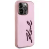 Karl Lagerfeld - Hardcase Leather (KLHCP15LPFMFBKMP) - iPhone 15 Pro - Pink Metal Signature