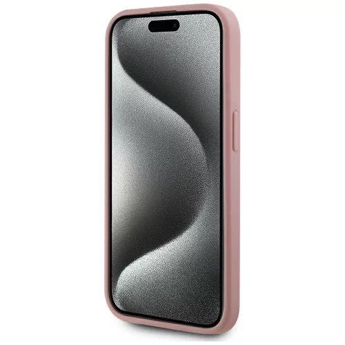 Karl Lagerfeld - Hardcase Leather (KLHCP15LPFMFBKMP) - iPhone 15 Pro - Pink Metal Signature