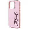 Karl Lagerfeld - Hardcase Leather (KLHCP15LPFMFBKMP) - iPhone 15 Pro - Pink Metal Signature