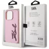 Karl Lagerfeld - Hardcase Leather (KLHCP15LPFMFBKMP) - iPhone 15 Pro - Pink Metal Signature