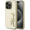 Karl Lagerfeld - Hardcase Leather (KLHCP15LPFMFBKMD) - iPhone 15 Pro - Gold Metal Signature