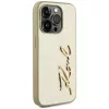 Karl Lagerfeld - Hardcase Leather (KLHCP15LPFMFBKMD) - iPhone 15 Pro - Gold Metal Signature