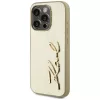 Karl Lagerfeld - Hardcase Leather (KLHCP15LPFMFBKMD) - iPhone 15 Pro - Gold Metal Signature
