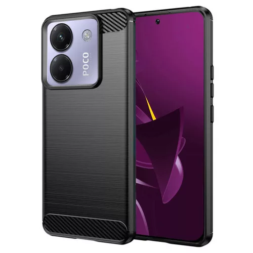 Techsuit - Carbon szilikon tok - Xiaomi Poco M7 Pro 5G - Fekete