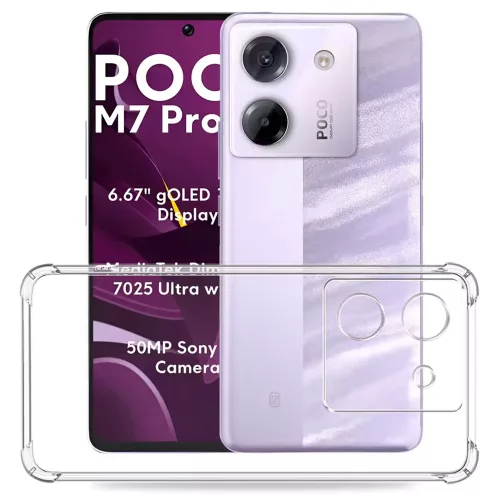 Techsuit - Shockproof Átlátszó Ütésálló Szilikon tok - Xiaomi Poco M7 Pro 5G - Átlátszó