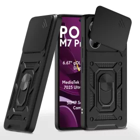   Techsuit - CamShield ütésálló tok - Xiaomi Poco M7 Pro 5G - Fekete