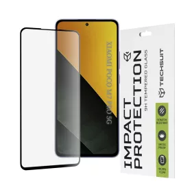   Techsuit - 111D Full Cover / Full Glue üvegfólia - Xiaomi Poco M7 Pro 5G - Fekete széllel