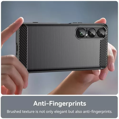 Techsuit - Carbon szilikon tok - Sony Xperia 1 VII - Fekete