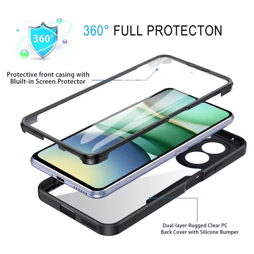 Techsuit - ColorVerse 360 tok kijelzővédővel - Xiaomi Redmi A5 4G (Standard) - Fekete